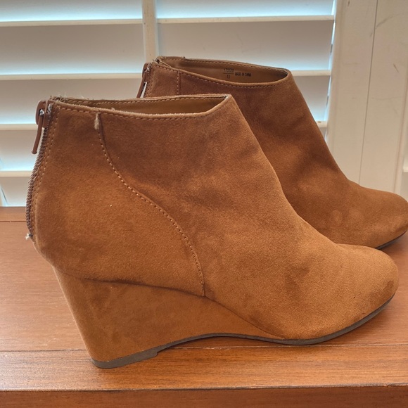Suede Wedge Heel Booties | Color: Brown | Size: 7 | Number26's Closet